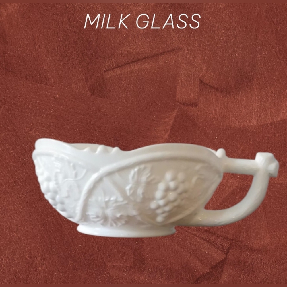 White Milk Glass Decorative Dish